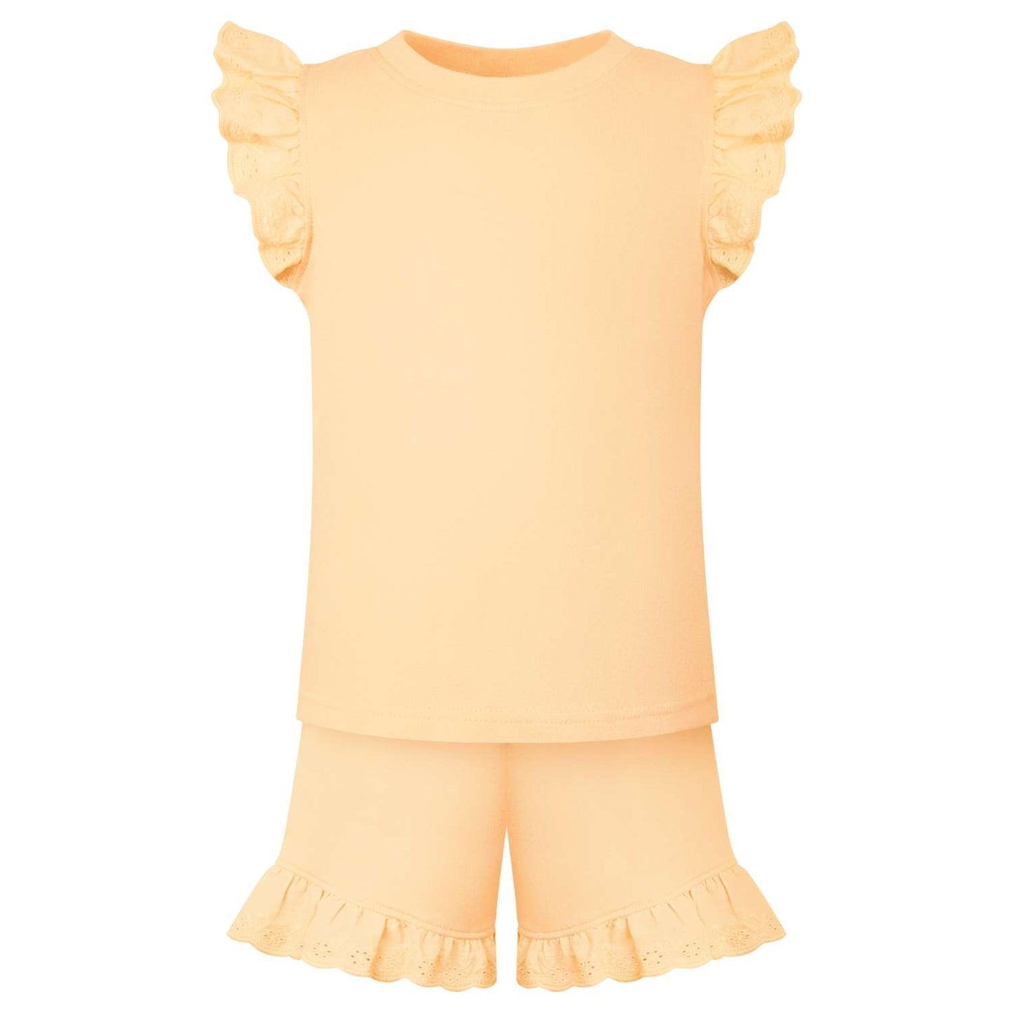 Girls Anglaise Set in Apricot Cream fantastic value from Kids Wholesale Clothing, ideal for personalisation