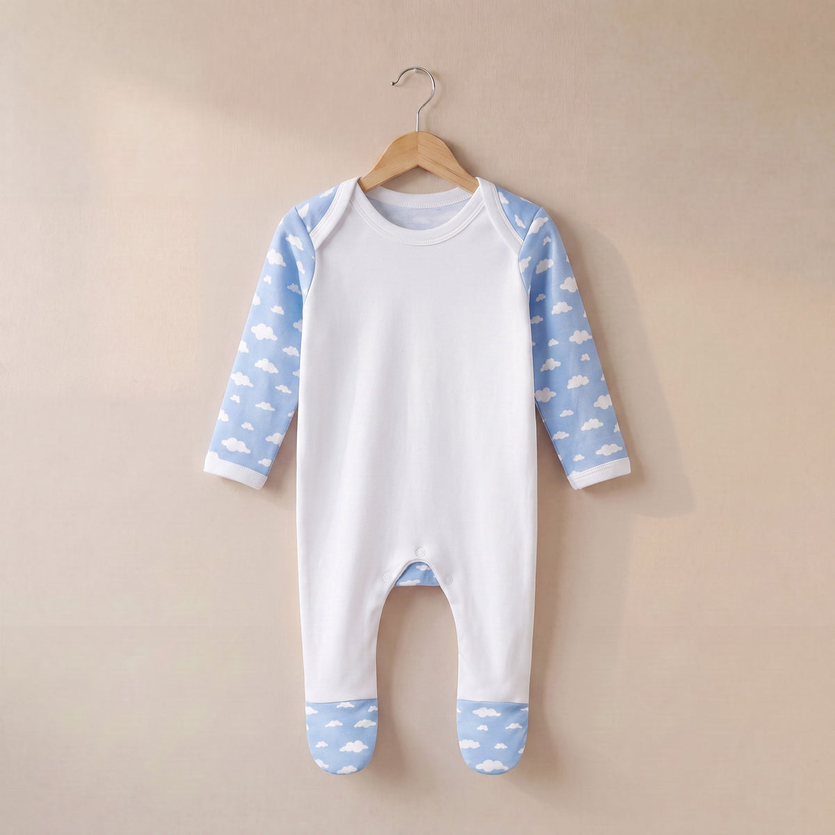 Baby Plain Chest Rompersuit Cloud Print