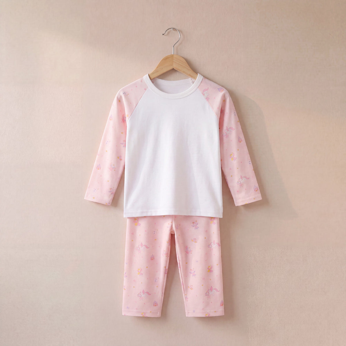 Fairy Princess Print Long Raglan Sleeve Pyjama Set