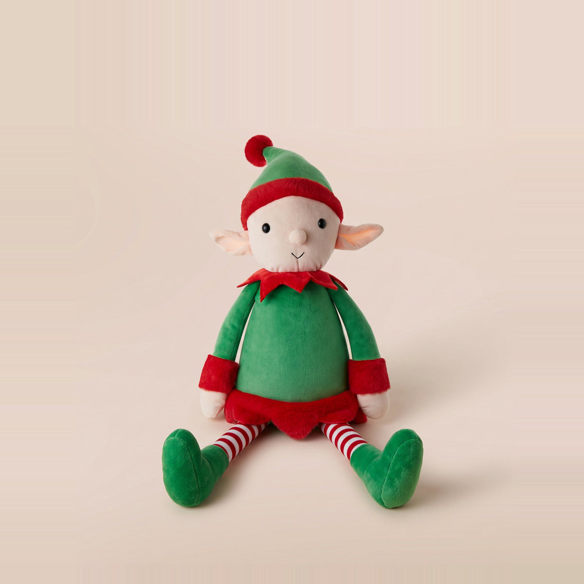 Tummi Bears Elfie the Elf Christmas plush soft toy, front view on a studio background - wholesale blank for personalisation, KWC6917