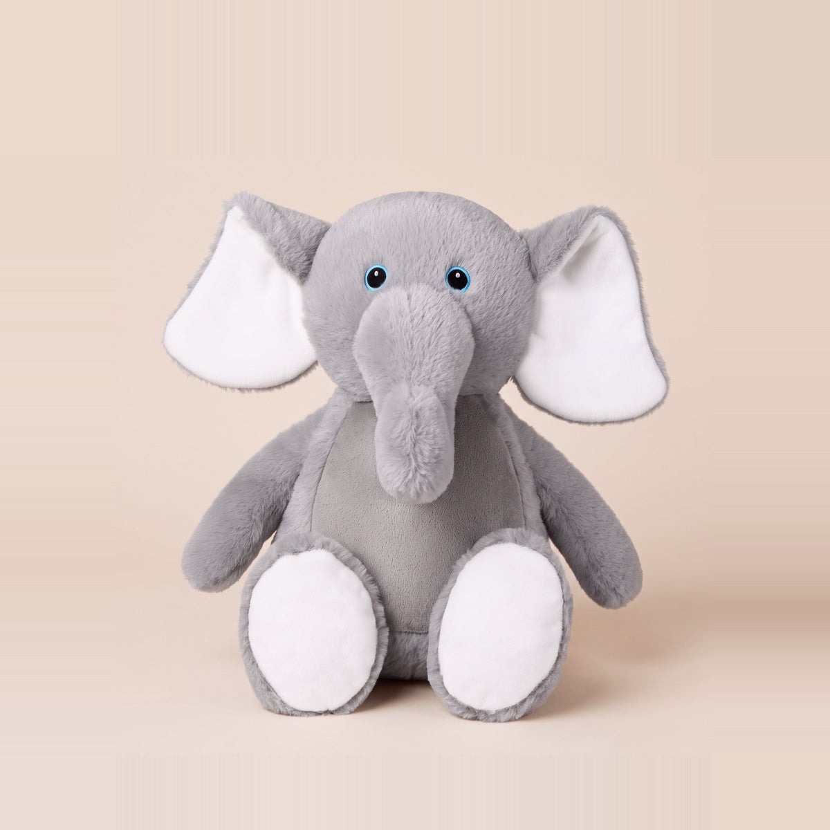 Tummi Bears Ellie the Elephant plush soft toy, front view on a studio background - wholesale blank for personalisation, KWC3866