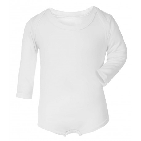 Wholesale White Crew Long Sleeve Bodysuit
