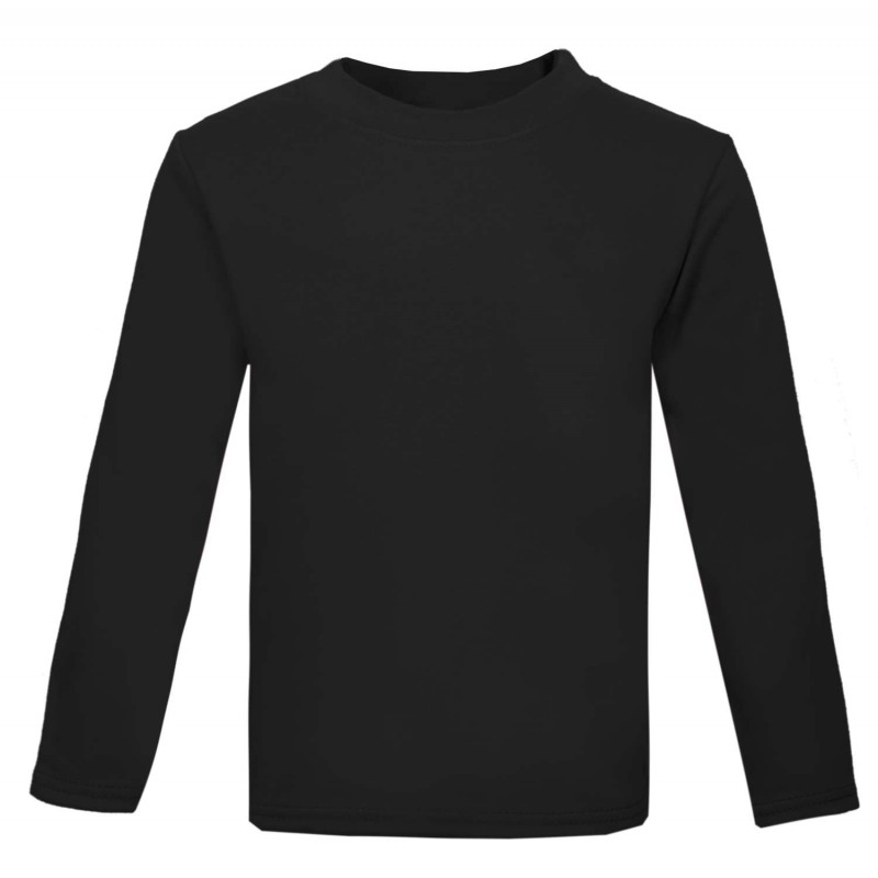 Baby and Toddler Blank Long Sleeve T-Shirt in Black by Kids Wholesale ...