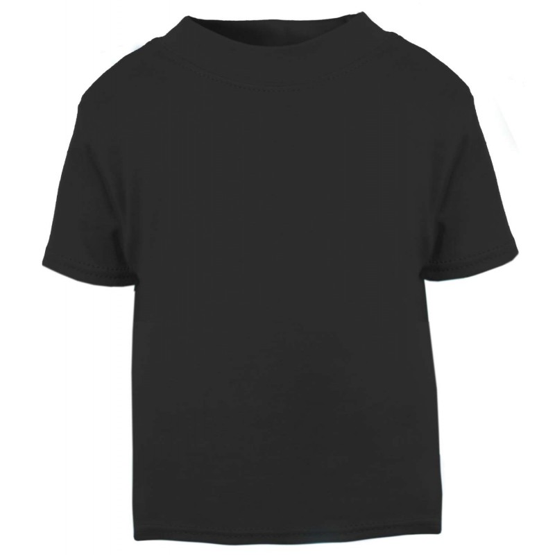 Baby and Toddler Blank Short Sleeve Tee in Black by Kids Wholesale Clothing