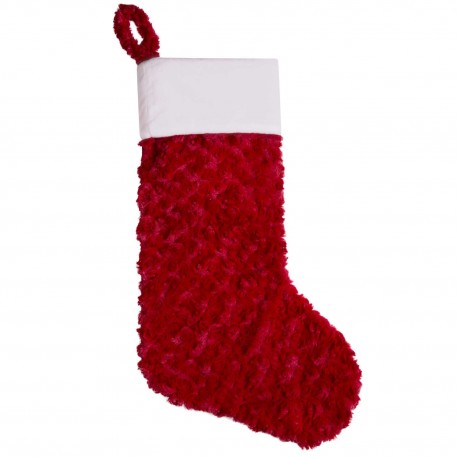 Plush Christmas Stocking in Red