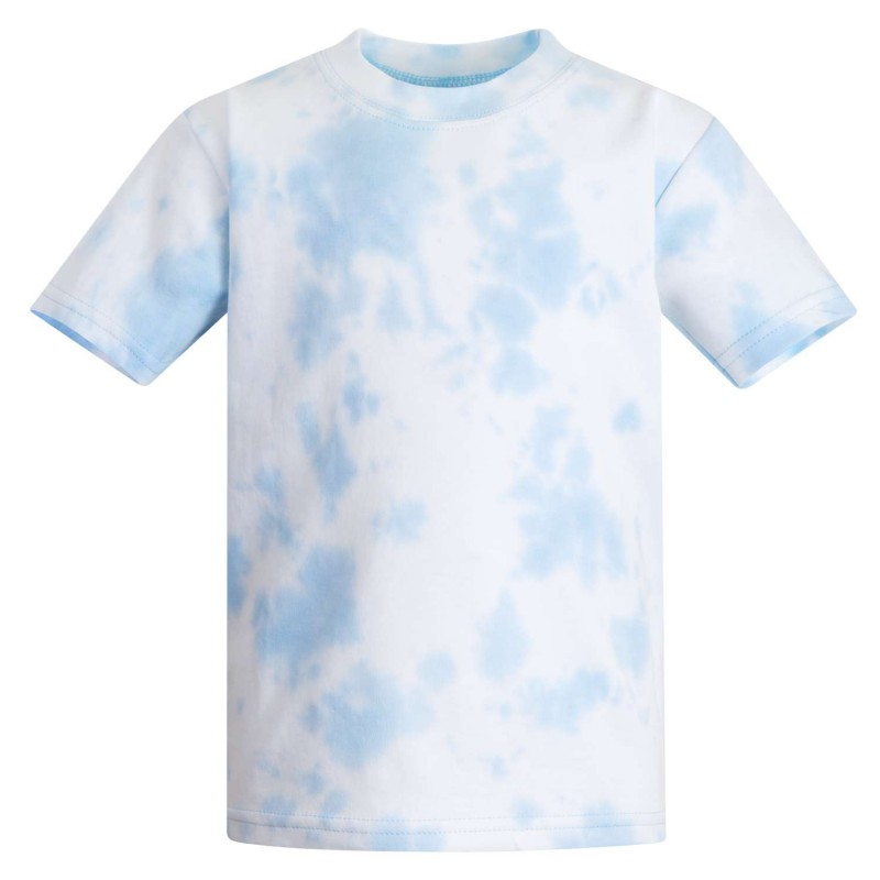 Baby and Toddler Blank Short Sleeve Tee in Tie Dye Light Blue by