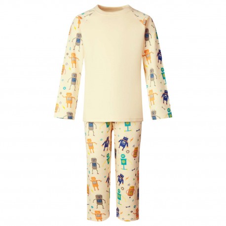 Robot Print Long Sleeve Pyjama Set