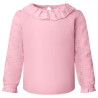 Long Sleeve Top with Frill in Pastel Pink