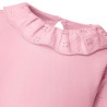 Long Sleeve Top with Frill in Pastel Pink