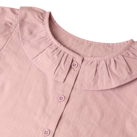 Linen T-Shirt & Short Frill Set in Blush