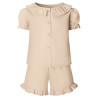 Linen T-Shirt & Short Frill Set in Natural