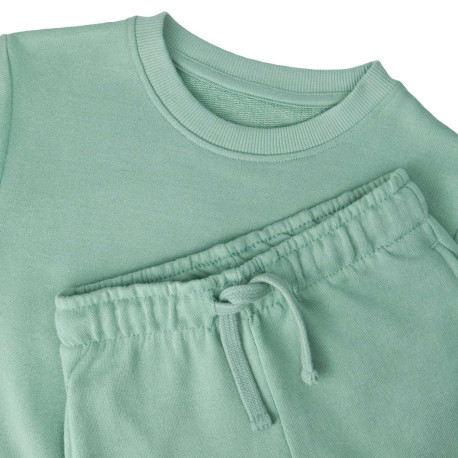 Oversized Sweatshirt & Short Set in Mineral Green