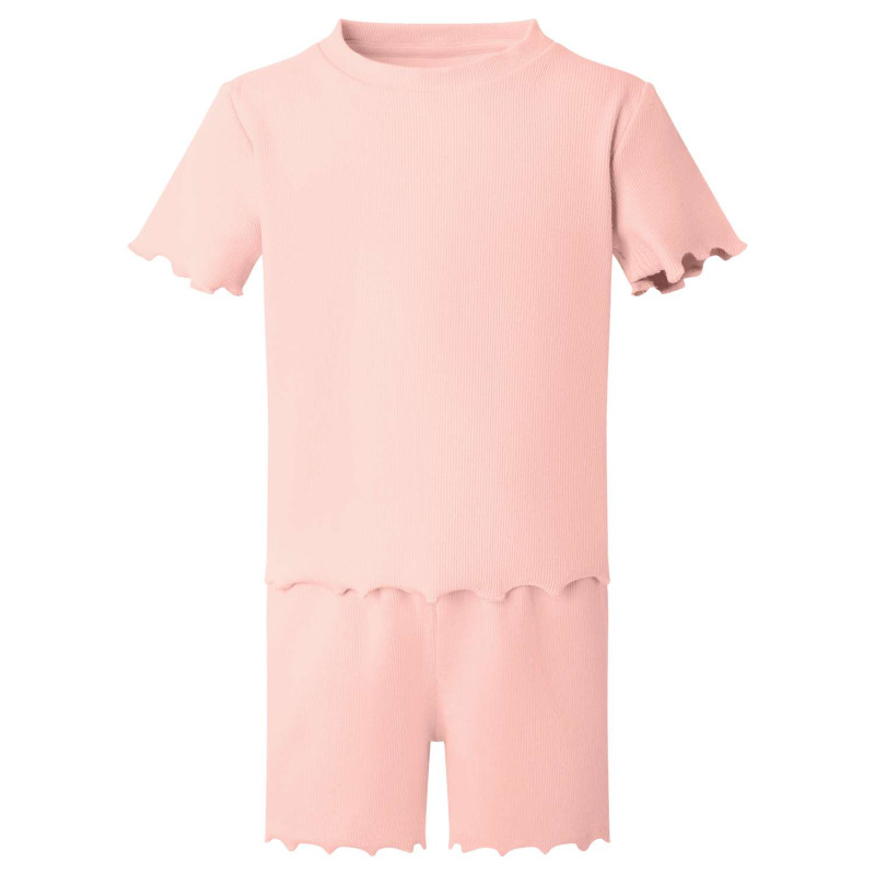 Girl's Rib T-Shirt and Short Set in Blush