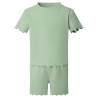 Girl's Rib T-Shirt and Short Set in Sage