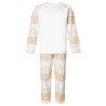 Kid's Fair Isle Print Pyjama Set in Natural