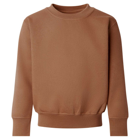 Kids' Crew Neck Fleece Sweatshirt in Mocha