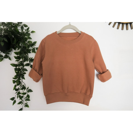 Kids' Crew Neck Fleece Sweatshirt in Mocha