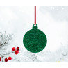 Acrylic Bauble Shape Decoration Green Glitter