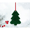 Acrylic Christmas Tree Shape Decoration Green Glitter