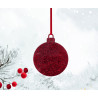 Acrylic Bauble Shape Decoration Red Glitter