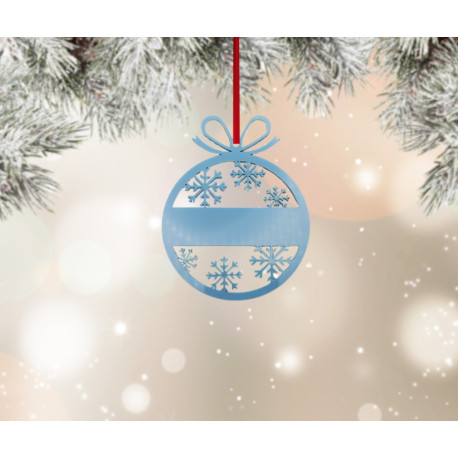 Acrylic Snowflake Bauble Shape Decoration in Pastel Blue