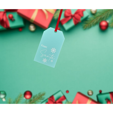 Engraved Acrylic Gift Tag in Pastel Blue