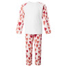 Love Hearts Print Long Raglan Sleeve Pyjama Set