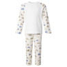 Neutral Cars Print Long Raglan Sleeve Pyjama Set