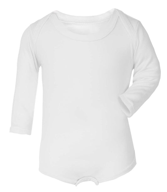 wholesale plain baby long sleeve bodysuits, sleepsuits and babygrows ideal for printing and embroidery, only at Kids Wholesale Clothing