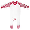 Baby Plain Chest Rompersuit Red Stripe