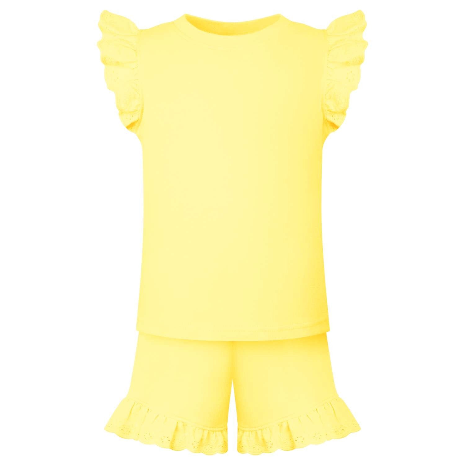 Girls Anglaise Set in Lemon fantastic value from Kids Wholesale Clothing, ideal for personalisation