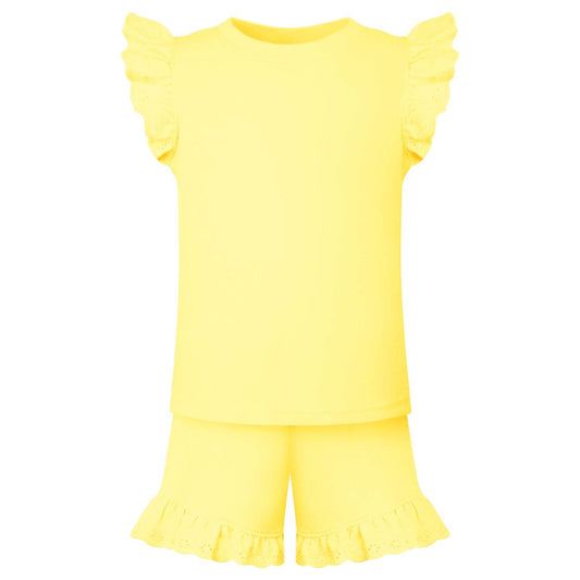 Girls Anglaise Set in Lemon fantastic value from Kids Wholesale Clothing, ideal for personalisation