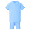 Boy's Zip Neck Polo Shirt and Short Set