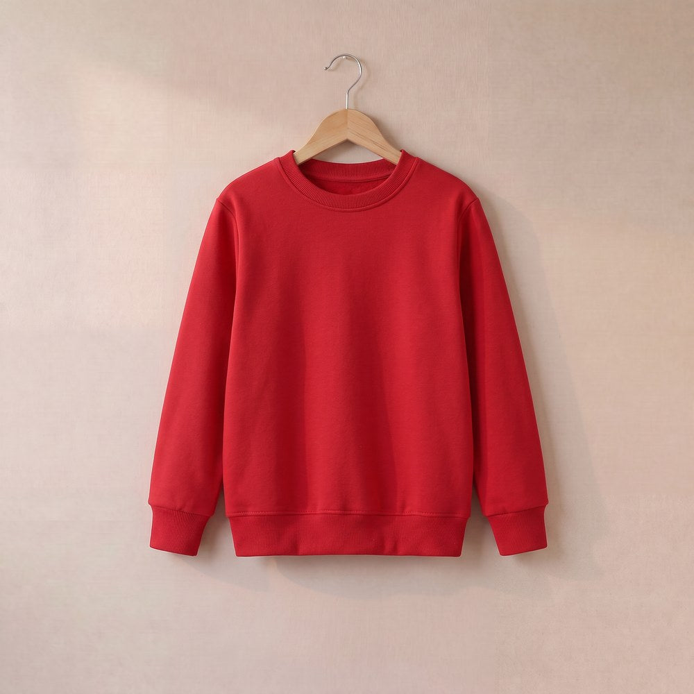 Kids red fleece sweatshirt for Christmas prints