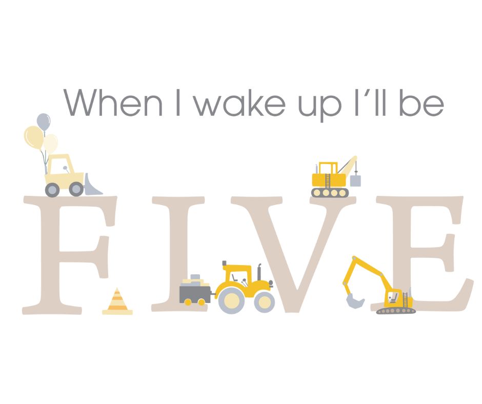 Digger Themed Birthday DTF Prints