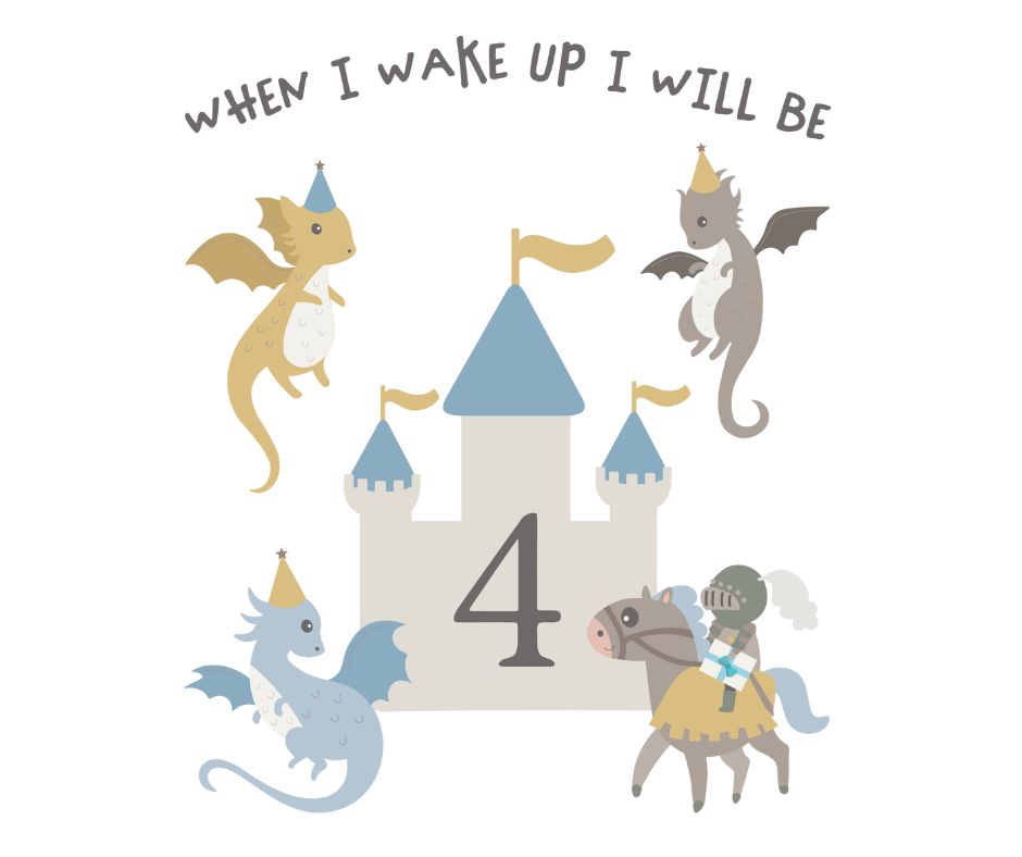 Knights & Dragons Themed Birthday DTF Prints