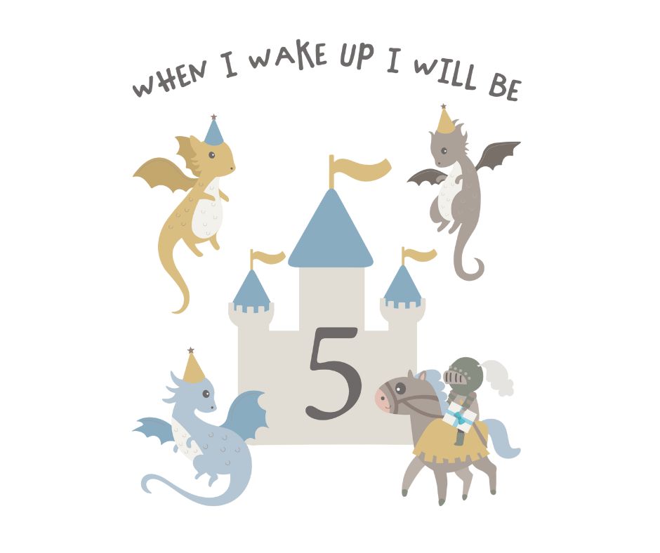 Knights & Dragons Themed Birthday DTF Prints