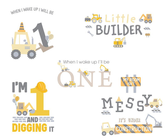 Digger Themed Birthday DTF Prints