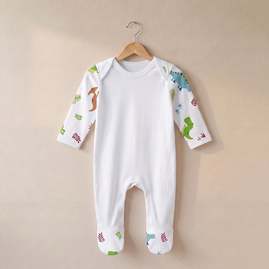 Baby Plain Chest Rompersuit Dinosaur Print