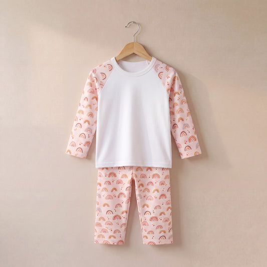 Boho Rainbow Print Long Raglan Sleeve Pyjama Set