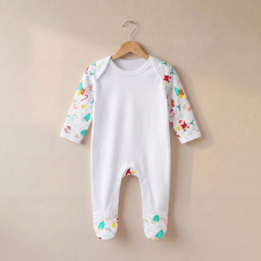 Plain Chest Romper in Gingerbread Print
