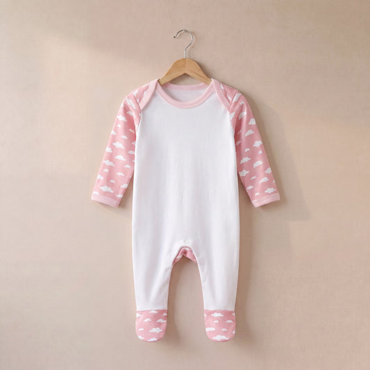 Baby Plain Chest Rompersuit Cloud Print