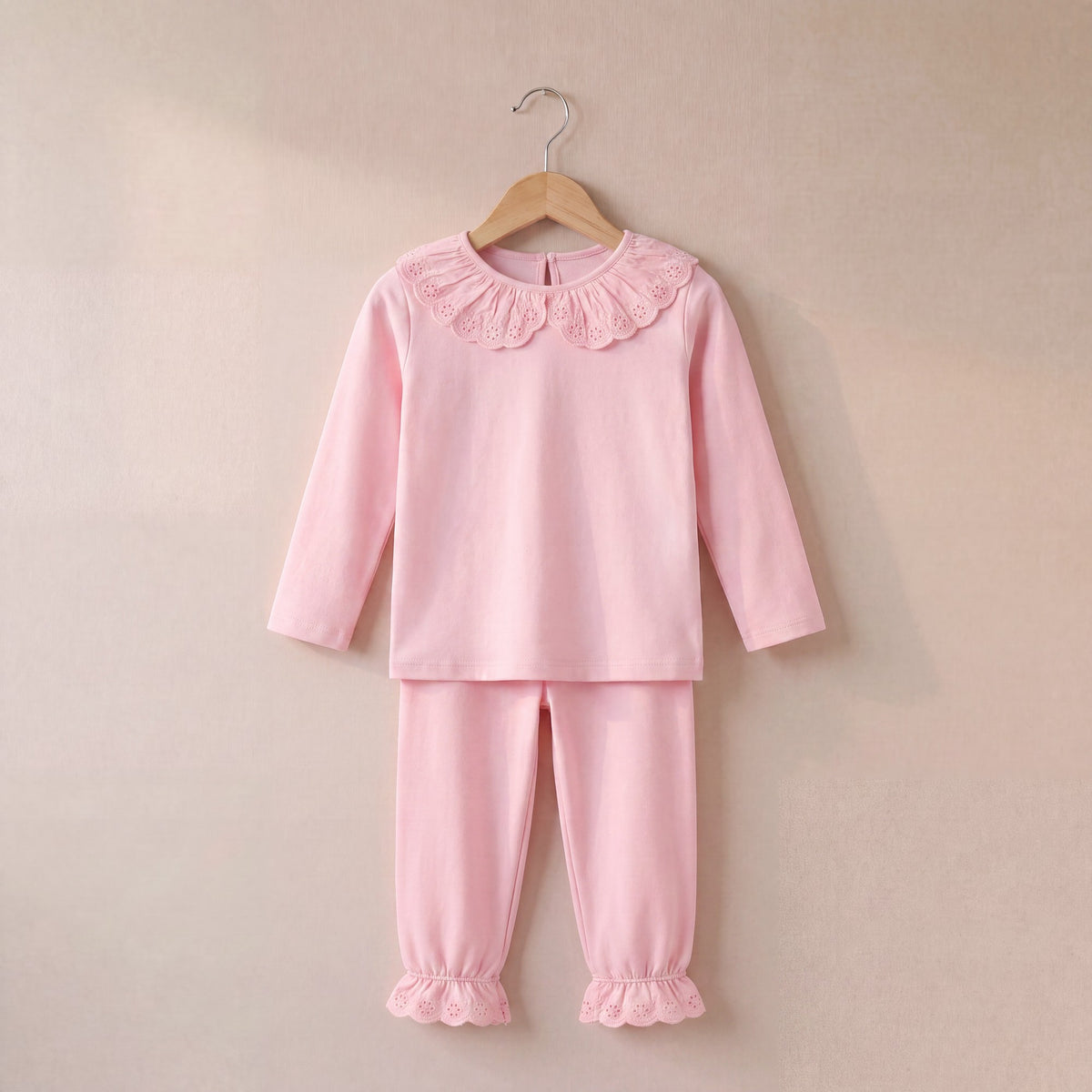 Long Sleeve Frilled Pyjama Set