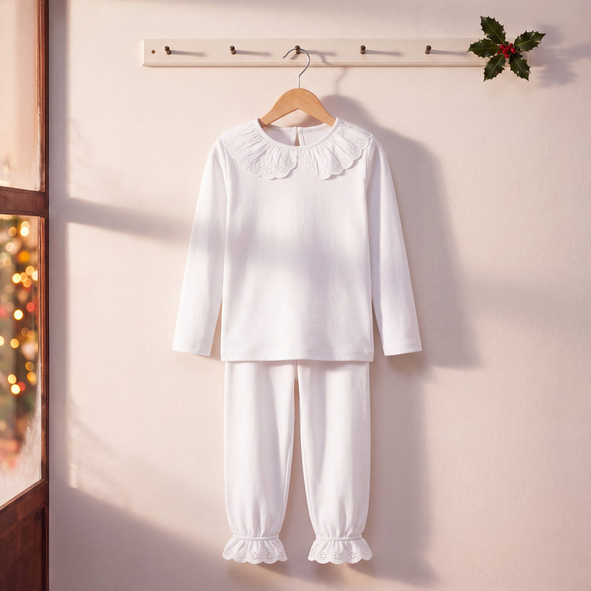 Long Sleeve Frilled Pyjama Set