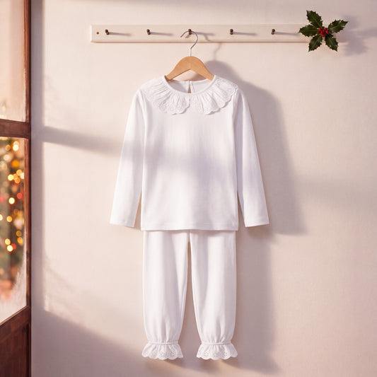 Long Sleeve Frilled Pyjama Set
