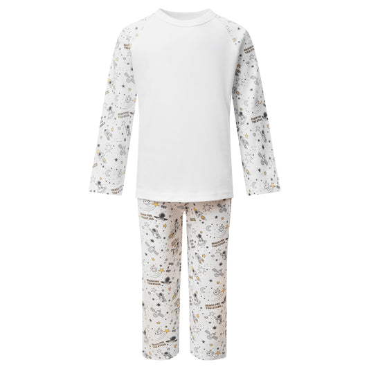 Space Print Long Raglan Sleeve Pyjama Set