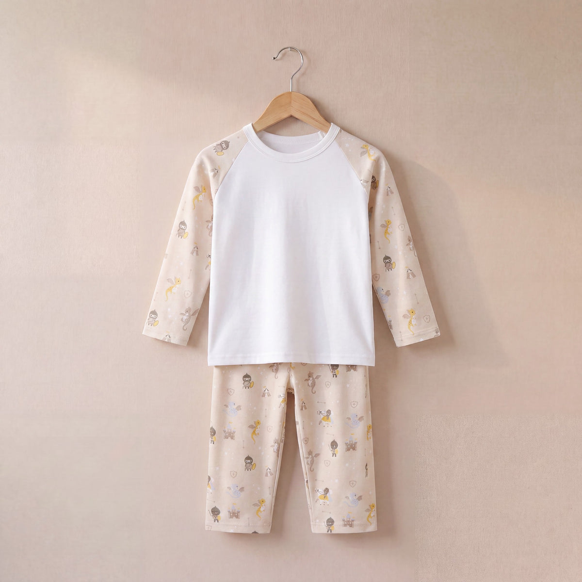 Knights & Dragons Print Long Raglan Sleeve Pyjama Set
