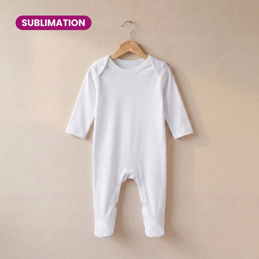 Sublimation Plain Chest Rompersuit in White, polyester blank for sublimation printing