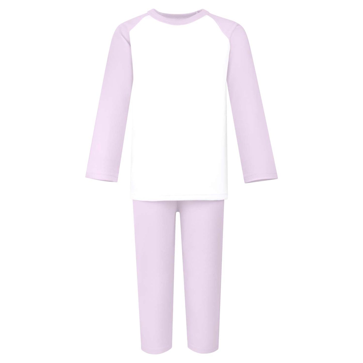 Long Raglan Sleeve Pyjama Set - Plain