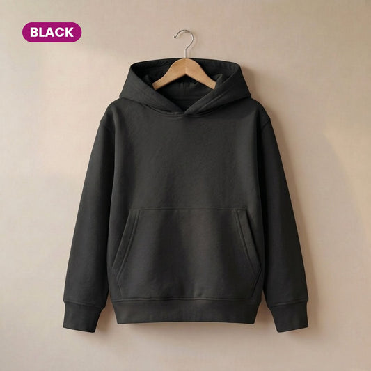 Kids Pull On Hoodie in Black